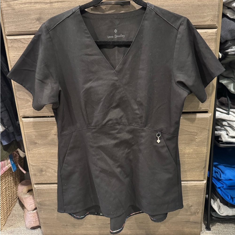 Vera Bradley Black Scrub Top